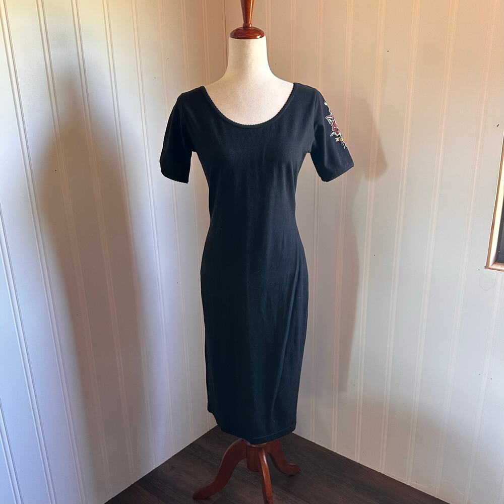 Vintage 90s DKNY Bodycon Midi Dress L